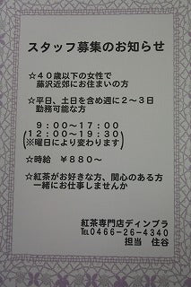 ディンブラ・スタッフ募集!