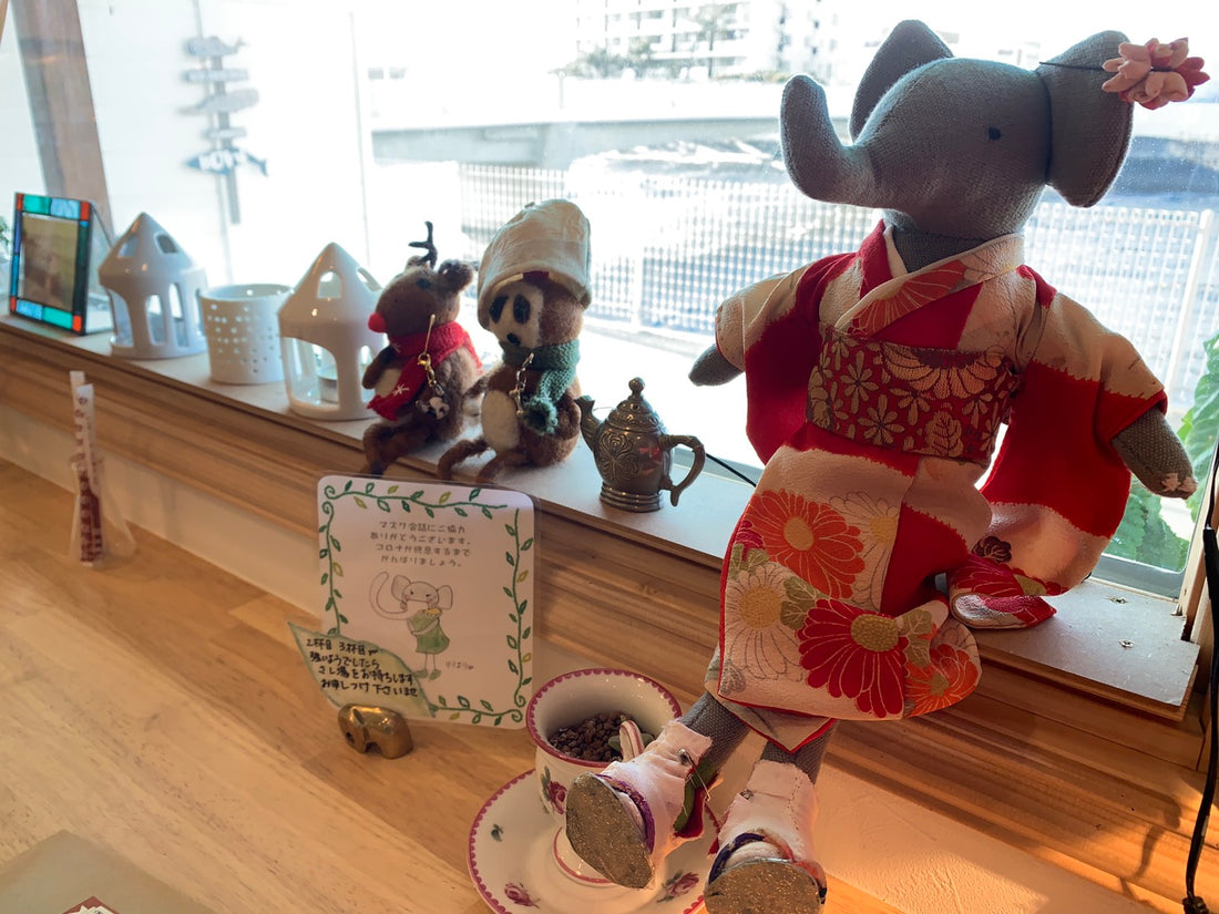 紅茶専門店ディンブラのリリちゃんのお正月の着物